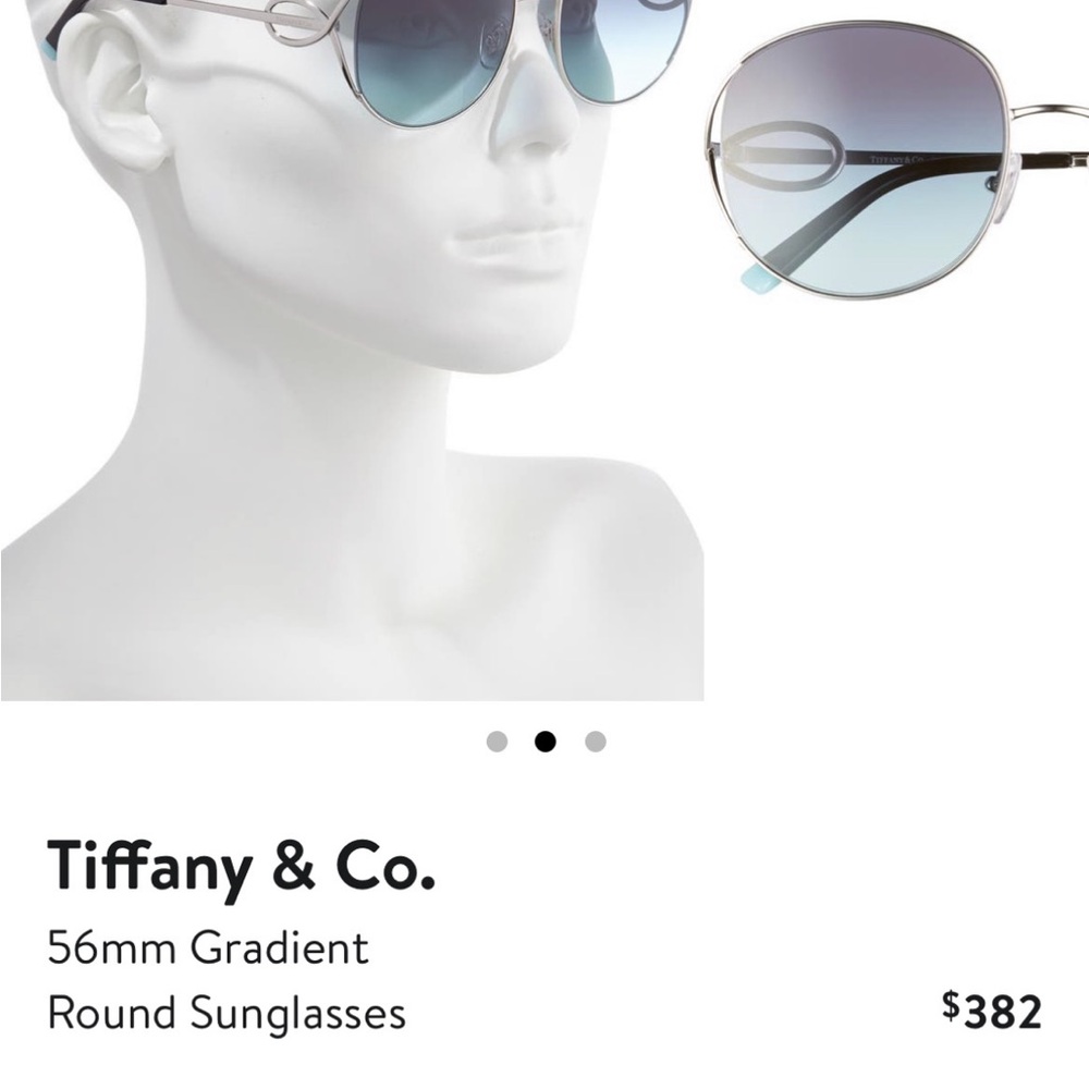 Tiffany & Co. Silver Blue Round Sunglasses